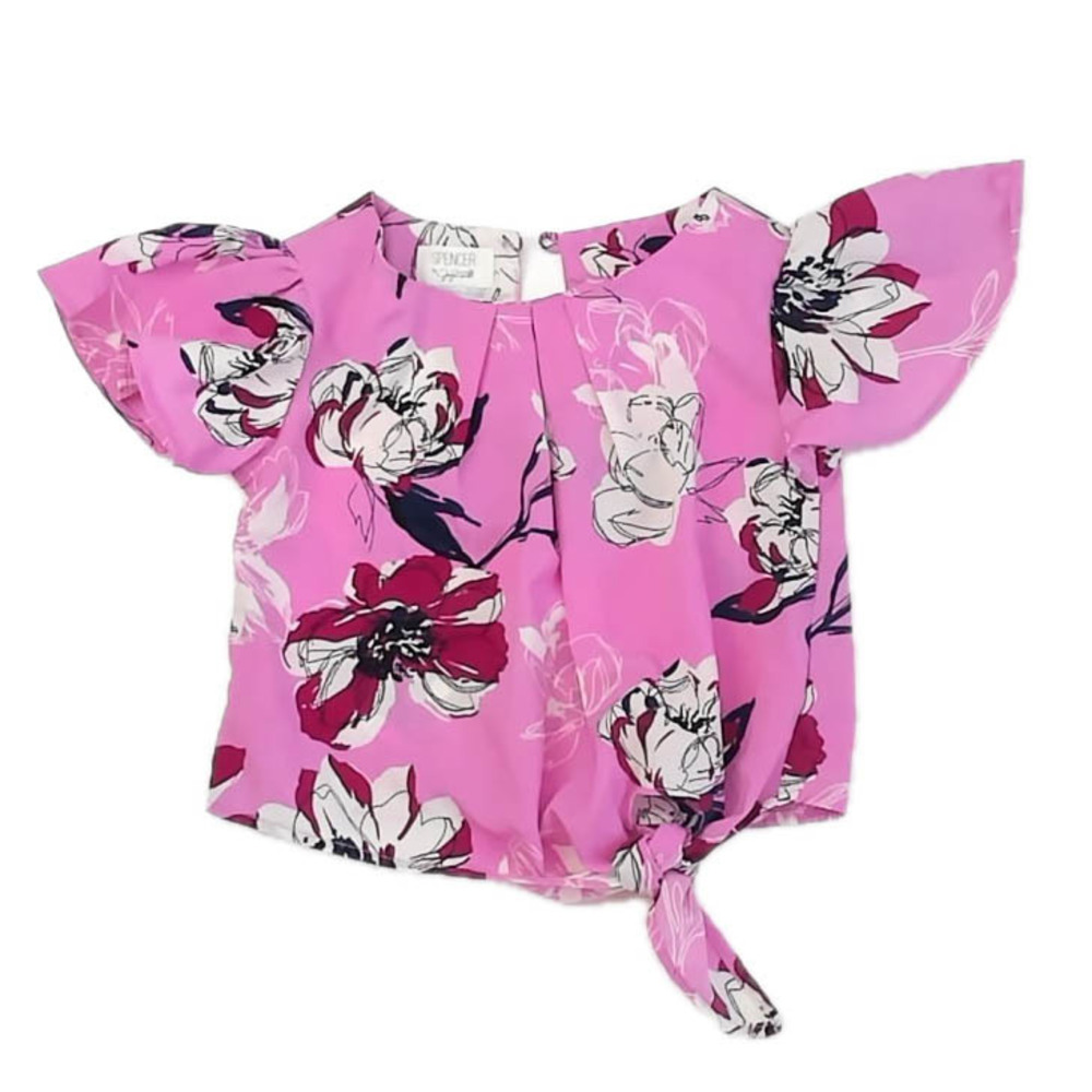 Spencer Girls Purple Floral Blouse size: 6 Years